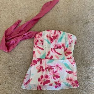 Strapless Floral Top